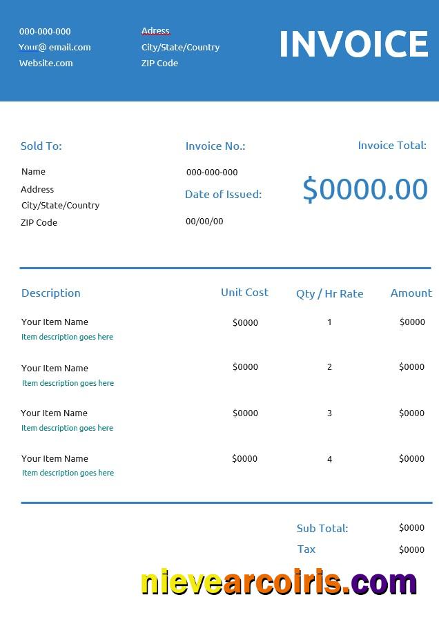 Generic Commercial Invoice